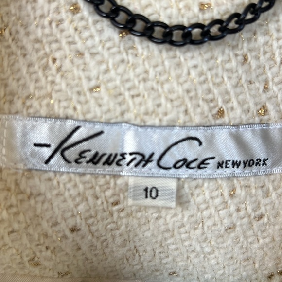 Kenneth Cole New York Double Breasted Wool Peacoat cream with gold speckles - Picture 5 of 8